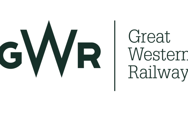 Logo of Great Western Railway (GWR) featuring stylized "GWR" letters alongside the full name in a modern font.